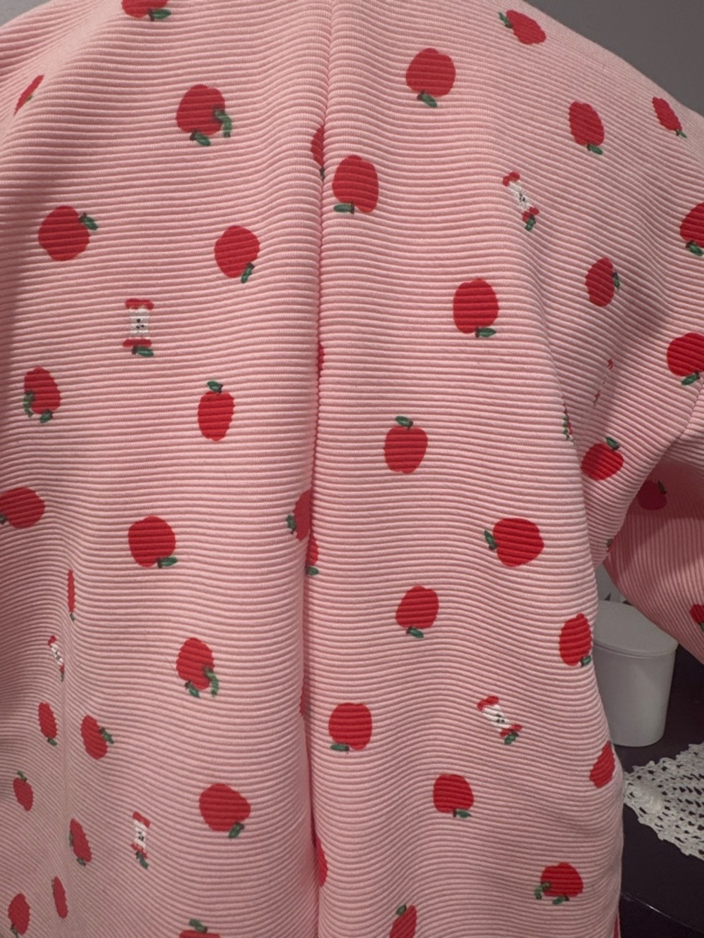 Pink Apple Print Short Sleeve Top - Picture 2 of 5